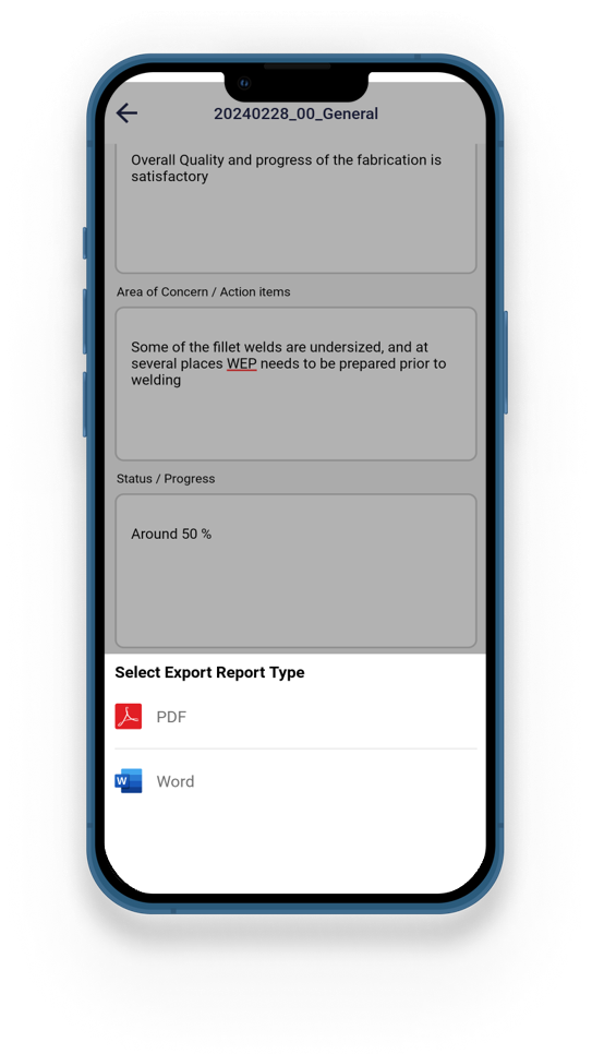 Inspect Pro Engineering inspection report app